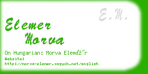 elemer morva business card